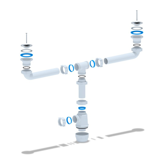 Сифон для мойки Сифон для мойки "АНИ Пласт" A3000, 1 1/2" х 40 мм, двойной
