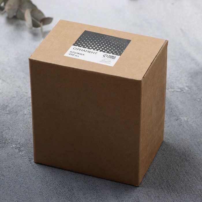 Кружка керамическая &laquo;Орнамент&raquo;, 450 мл, цвет чёрный