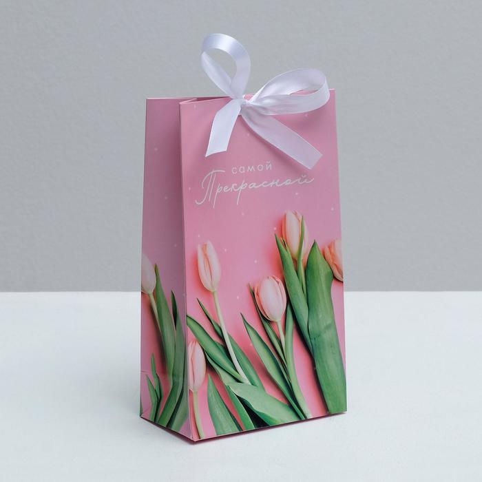 Пакет подарочный с лентой, упаковка, «Самой прекрасной», 13 х 23 х 7 см Пакет подарочный с лентой, упаковка, «Самой прекрасной», 13 х 23 х 7 см