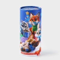 Салфетки бумажные в тубусе &laquo;Новый год! Зверюшки&raquo;, 50 шт, двухслойные