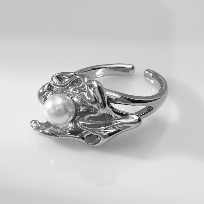 Кольцо с жемчугом &laquo;Тренд&raquo; пандора, цвет серебро, безразмерное