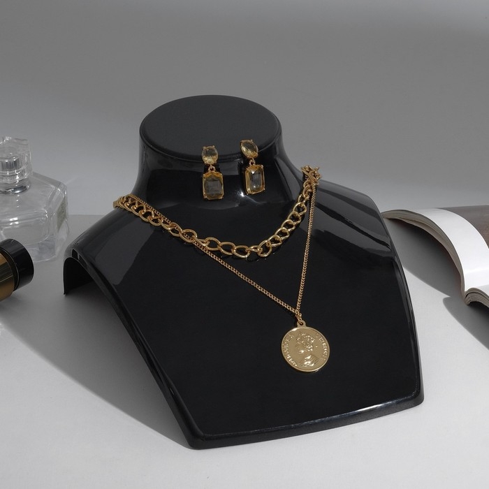 Бюст для украшений, 19,5&times;9,8&times;16 см, цвет чёрный