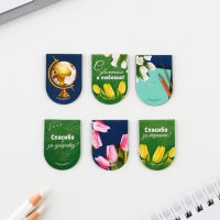 Закладки магнитные на подложке «Любимому учителю», 6 шт. Закладки магнитные на подложке «Любимому учителю», 6 шт.