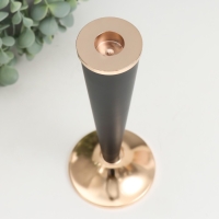 Подсвечник металл на 1 свечу "Эвиан" d=1,5 см чёрный с золотом 9х22 см Подсвечник металл на 1 свечу "Эвиан" d=1,5 см чёрный с золотом 9х22 см