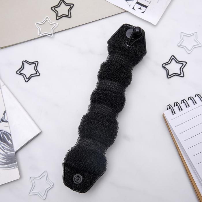 Валик с креплением и резинкой для создания пучка, 5&times;22.5 см, чёрный