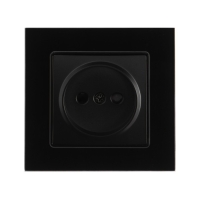 Розетка одноместная TOT Glossy Glass, 10 А, скрытая, без з/к, стекло, черная Розетка одноместная TOT Glossy Glass, 10 А, скрытая, без з/к, стекло, черная