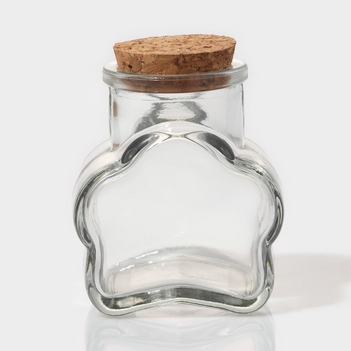 Набор стеклянных баночек для сыпучих продуктов с пробковой крышкой Доляна &laquo;Парфе. Облачко&raquo;, 100 мл, 6,5&times;5&times;7,5 см, 12 шт