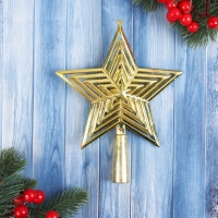 Наконечник "Звезда объём колор" 18х14 см, золотисто-зелёный Наконечник "Звезда объём колор" 18х14 см, золотисто-зелёный