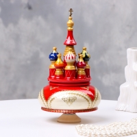 Сувенир музыкальный "Храм" №1, красно-белый, ручная роспись, 12х22 см