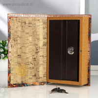 Сейф-книга дерево "Морской путь, карта" кожзам 21х13х5 см Сейф-книга дерево "Морской путь, карта" кожзам 21х13х5 см