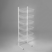 Стойка прикассовая 40&times;35&times;180, 6 корзин, цвет белый