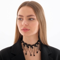 Чокер &laquo;Госпожа&raquo; овалы и цепочки, цвет чёрный,30 см