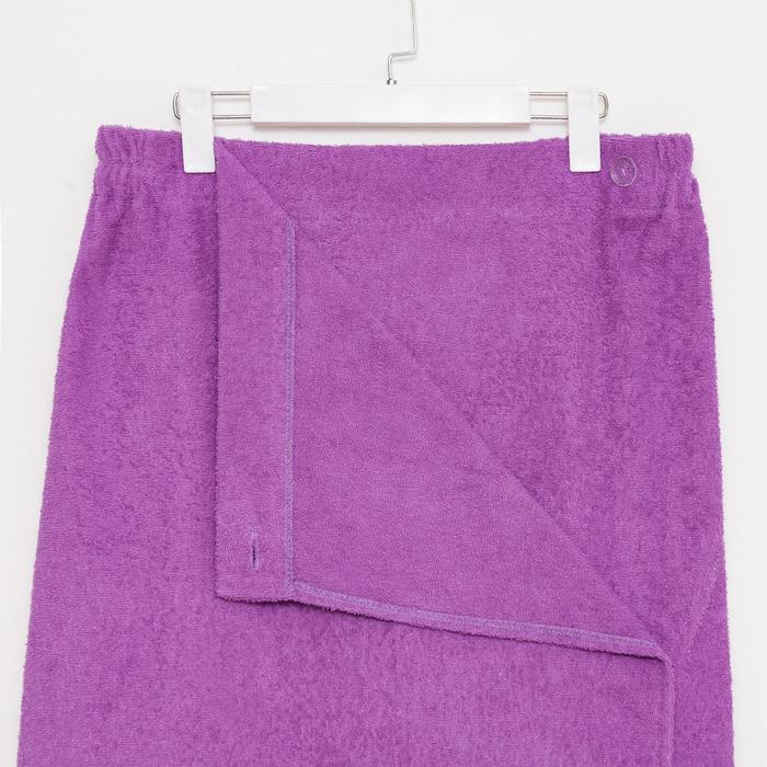 Килт женский для бани и сауны, цвет сиреневый вышивка Снеговик, размер 80х150±2 см, махра 300г/м 100% хлопок Килт женский для бани и сауны, цвет сиреневый вышивка Снеговик, размер 80х150±2 см, махра 300г/м 100% хлопок