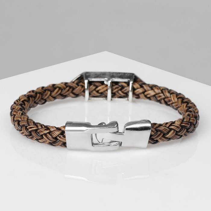 Браслет унисекс «Стиль» косичка, скорпион, цвет коричневый с чернёным серебром, 21,5 см Браслет унисекс «Стиль» косичка, скорпион, цвет коричневый с чернёным серебром, 21,5 см