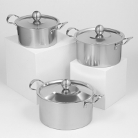 Набор кастрюль из нержавеющей стали &laquo;Классик&raquo;, 3 предмета: 1 л (d=16 см), 1,5 л (d=18 см), 2 л (d=20 см)