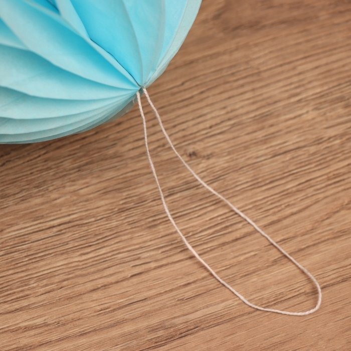 Шар бумажный декоративный, диаметр 20 см, цв. голубой