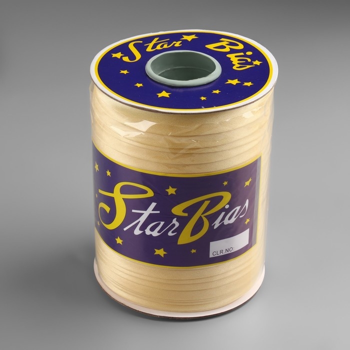 Косая бейка, атласная, 15 мм &times; 132 &plusmn; 1 м, цвет бежево-золотой №9010