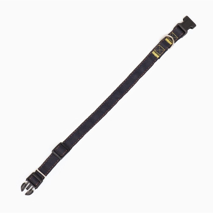 Ошейник Ошейник "Джинс", чёрный подклад, ширина 2 см