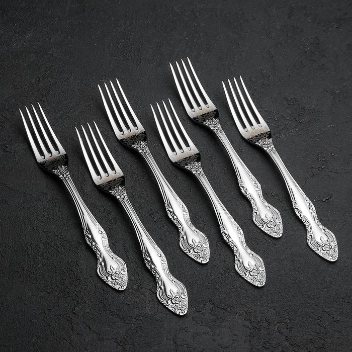 Набор столовых приборов &laquo;Тройка&raquo;, 24 предмета, художественная роспись, декоративная коробка