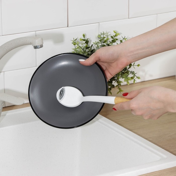 Щётка для посуды Доляна Meli, бамбуковая ручка, двухсторонняя, ворс TPR 1,8 см, 5×26,5 см Щётка для посуды Доляна Meli, бамбуковая ручка, двухсторонняя, ворс TPR 1,8 см, 5×26,5 см