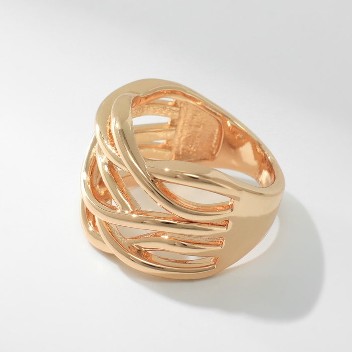 Кольцо металл «Тренд» тройное переплетение, цвет золото, размер 16 Кольцо металл «Тренд» тройное переплетение, цвет золото, размер 16