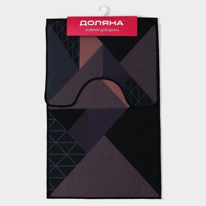 Коврики для ванной и туалета Доляна &laquo;Дора&raquo;, 2 шт: 50&times;80 см, 50&times;40 см