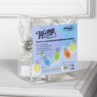 Гирлянда «Нить» 3 м с насадками «Лампочки шишки», IP20, прозрачная нить, 80 LED, свечение мульти, 8 режимов, 220 В Гирлянда «Нить» 3 м с насадками «Лампочки шишки», IP20, прозрачная нить, 80 LED, свечение мульти, 8 режимов, 220 В