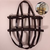 Портупея для сумки из искусственной кожи, 43 &times; 35 &times; 15 см, цвет коричневый/серебряный