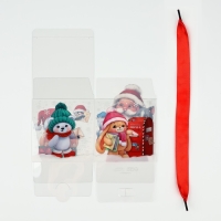 Коробка подарочная новогодняя складная ПВХ, &laquo;Дед Мороз&raquo;, 10 х 10 х 10 см, Новый год