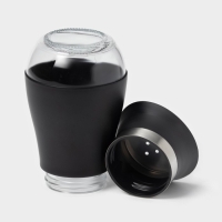 Солонка стеклянная &laquo;Сияние&raquo;, 5,5&times;5&times;11 см, цвет чёрный