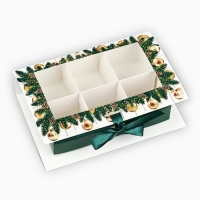 Коробка под 6 конфет с ячейками &laquo;Счастливого Нового года!&raquo; 14.8 х 9.5 х 3.5 см, Новый год