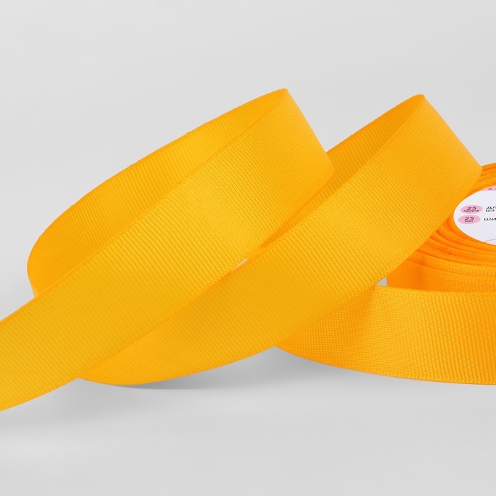 Лента репсовая, 25 мм, 23 &plusmn; 1 м, цвет жёлтый №85