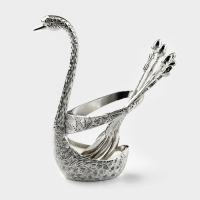 Набор ложек на подставке Magistro &laquo;Серебряный лебедь&raquo;, 7,5&times;5&times;14 см, цвет серебряный