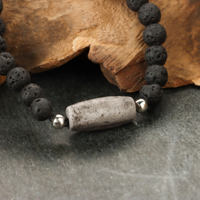 Браслет из лавы с бусиной Дзи &laquo;Гаруда&raquo; №2