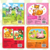 Книги картонные набор &laquo;Животные&raquo;, 4 шт., по 10 стр.