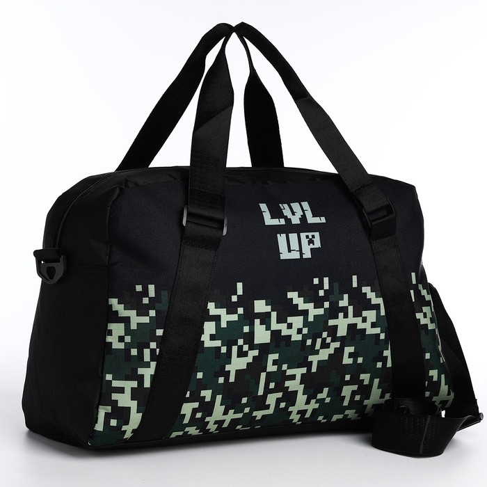 Сумка детская спортивная для мальчика &laquo;Пиксельный мир&raquo; 40х25х18, отд на молн, дл ремень, чёрный цвет
