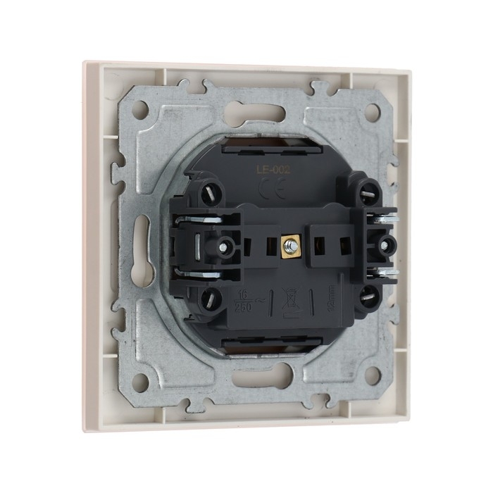 Розетка одноместная TOT Matte Glass, 10 А, скрытая, без з/к, стекло, бежевая Розетка одноместная TOT Matte Glass, 10 А, скрытая, без з/к, стекло, бежевая