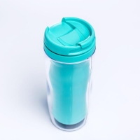 Термостакан под полиграфическую вставку, бирюзовый, 350 мл