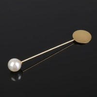 Основа «Брошь-игла» с бусиной d=1 см (набор 5 шт.), L=7,5 см, площадка 1,5 см, цвет золото Основа «Брошь-игла» с бусиной d=1 см (набор 5 шт.), L=7,5 см, площадка 1,5 см, цвет золото