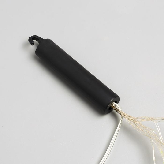 Гирлянда &laquo;Конский хвост&raquo; 10 нитей по 1 м, IP20, серебристая нить, 100 LED, 2 режима, батарейки AAх3 (нет в комплекте), свечение мульти