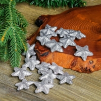 Фигурка для поделок и декора "Звезда", набор 15 шт., размер 1 шт. 3,5&times;3,5&times;2 см, цвет серебро