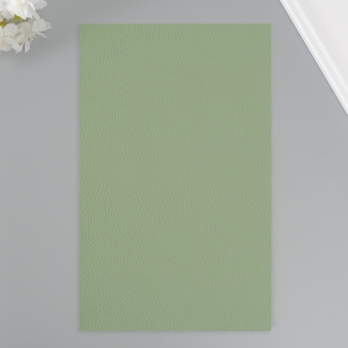 Лист для творчества иск.кожа "Рисунок Личи" светло-зелёный лист 33х20 см толщина 1 мм