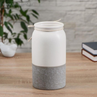 Ваза керамика настольная "Домашняя" бантик с листочком, 9х10х20 см, микс