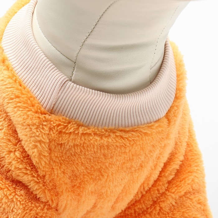 Свитер Свитер "Мандарин", велюр, размер XS (ДС 20, ОШ 21, ОГ 30 см), оранжевый