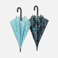 Зонт-трость Undercolor с полной запечаткой на заказ, с зелеными спицами