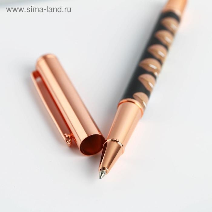 Ручка шариковая, синяя паста, 1.0 мм, металл розовое золото, в футляре, &laquo;Мечтай и делай&raquo;