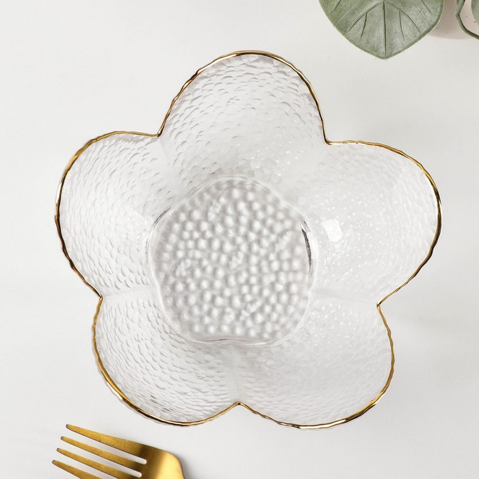 Салатник стеклянный фигурный &laquo;Цветок&raquo;, 280 мл, 16&times;7,7 см