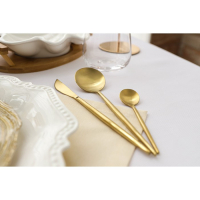 Столовые приборы из нержавеющей стали Magistro &laquo;Фолк&raquo;, 4 предмета, цвет золотой