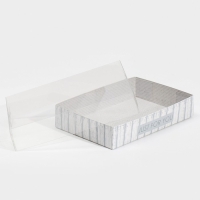Кондитерская упаковка, коробка для макарун с PVC крышкой, Just for you, 17 х 12 х 3.5 см