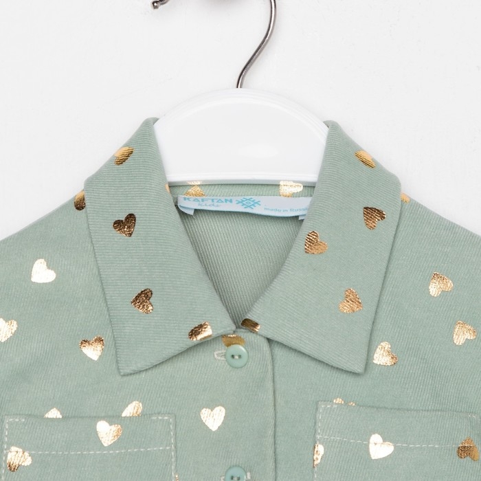 Платье детское KAFTAN Платье детское KAFTAN "Сердечки", р. 36 (134-140), зеленый